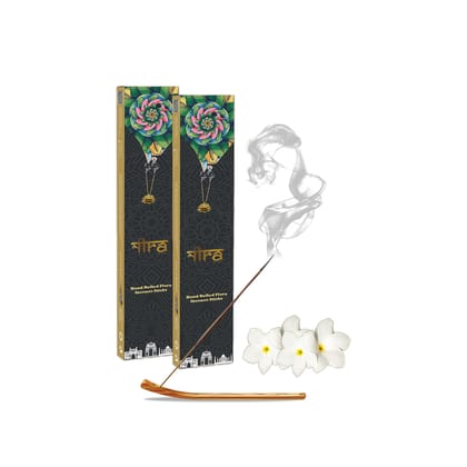 NIRA Fragrances Nag Champa Fragrance 80 Incense Stick Combo 100% Natural & Organic Cow Dung Handmade Agarbatti Best for Morning and Evening Pooja, Meditation, and Aromatherapy, Yoga