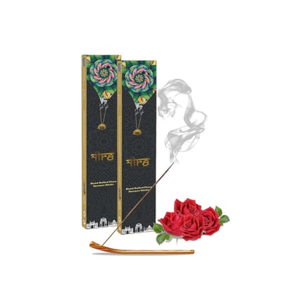 NIRA Fragrances Rose Fragrance 80 Incense Stick Combo 100% Natural & Organic Cow Dung Handmade Agarbatti Best for Morning and Evening Pooja, Meditation, and Aromatherapy, Yoga