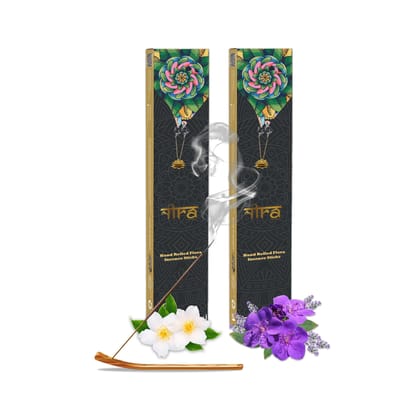 NIRA Fragrances Jasmine & Lavender Fragrance 80 Incense Stick Combo 100% Natural & Organic Cow Dung Handmade Agarbatti Best for Morning and Evening Pooja, Meditation, and Aromatherapy, Yoga