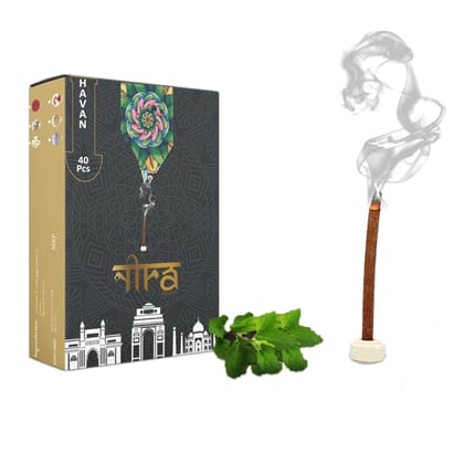 NIRA Fragrances Natural & Organic HavenLong Lasting Fragrance Cow Dung Dhoop Sticks for Pooja 40 Pices Bambooless charcoal free Incense Sticks for Ideal for Prayers Free Dhup Stick Stand