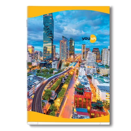 Navneet Youva | Long Book | Soft Bound / Soft cover Notebook for Students | A4 size - 21 cm X 29.7 cm | Single line | 76 Pages | Pack of 12