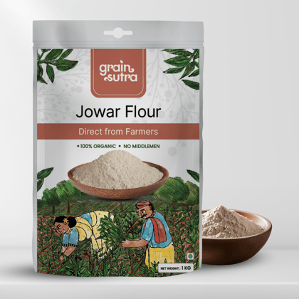 Grain Sutra Unpolished Jowar Flour, 1 kg | 100% Natural | Sorghum Flour | Jowar Atta | Rich in Fiber & Antioxidants