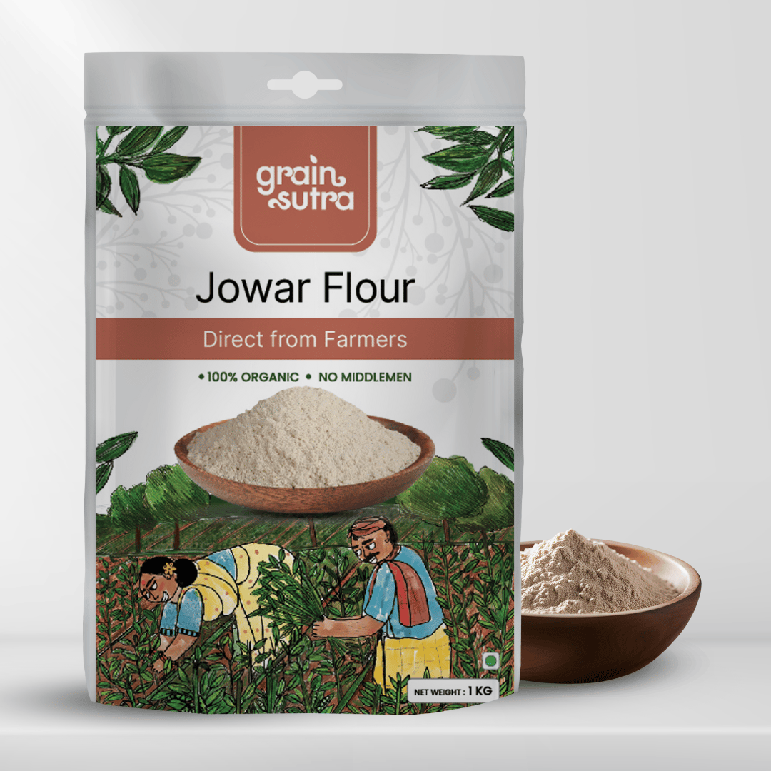 Grain Sutra Unpolished Jowar Flour, 1 kg | 100% Natural | Sorghum Flour | Jowar Atta | Rich in Fiber & Antioxidants