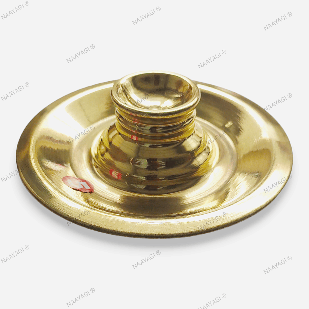 NAKSHATHRA - PURE BRASS MADE CAMPHOR / SOODAM AARTI PLTE / THATTU - SMALL - 6 INCH