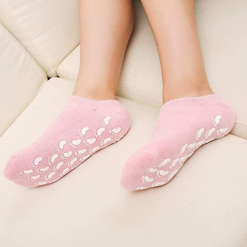 WUGO::Women's Spa Slipper Socks with Non-Slip Dots, Soft and Comfortable Terry Cloth Slip-On Booties for Home, Travel, Yoga, Spa, Hotel