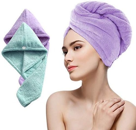 WUGO::Hair Towel Wrap Absorbent Towel Hair-Drying Quick Dry Shower Caps Bathrobe Magic Hair Warp Towel Super Quick-Drying Microfiber Bath Towel Hair Dry Cap Salon Towel (multicolor)