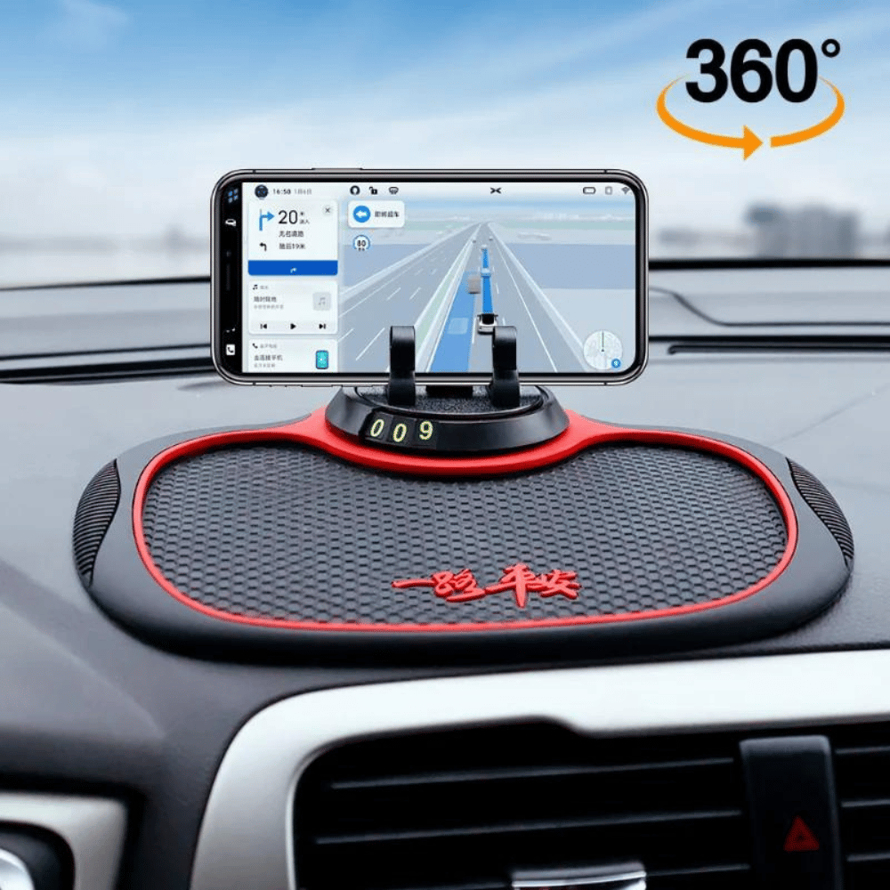 New Car Dashboard Matt Non Slip Anti Skid PVC Pad Mat with 360 Degree Rotating Phone Holder Stand Mount Rubber Mat for Idol