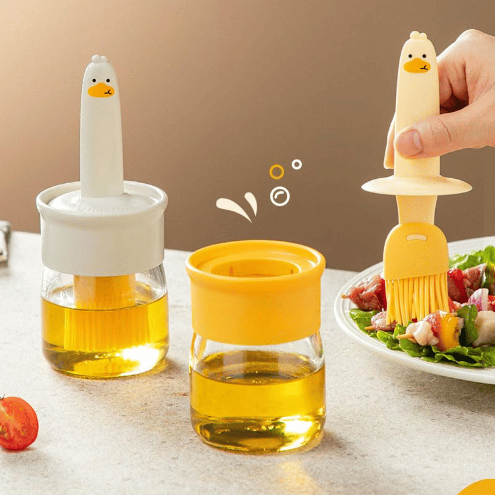 Oil Dispenser Bottle with Silicone Basting Brush