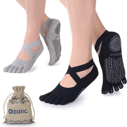 Anti-slip 5 Toes Silicon Gel Anti slip Grip Yoga Socks