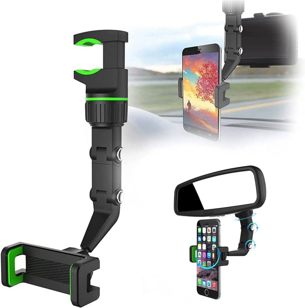 REARVIEW MIRROR PHONE HOLDER