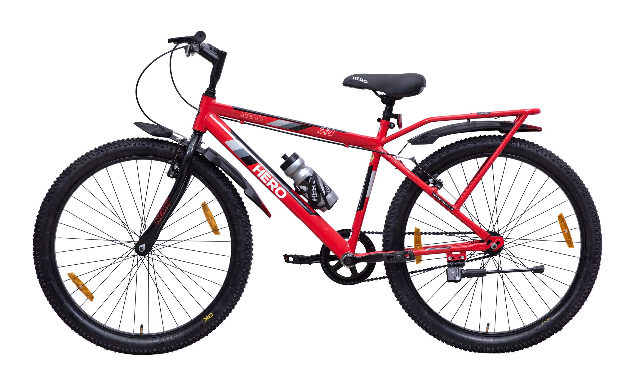 HERO Next 24 T Mountain Cycle (Single Speed, Red, Black, Rigid)