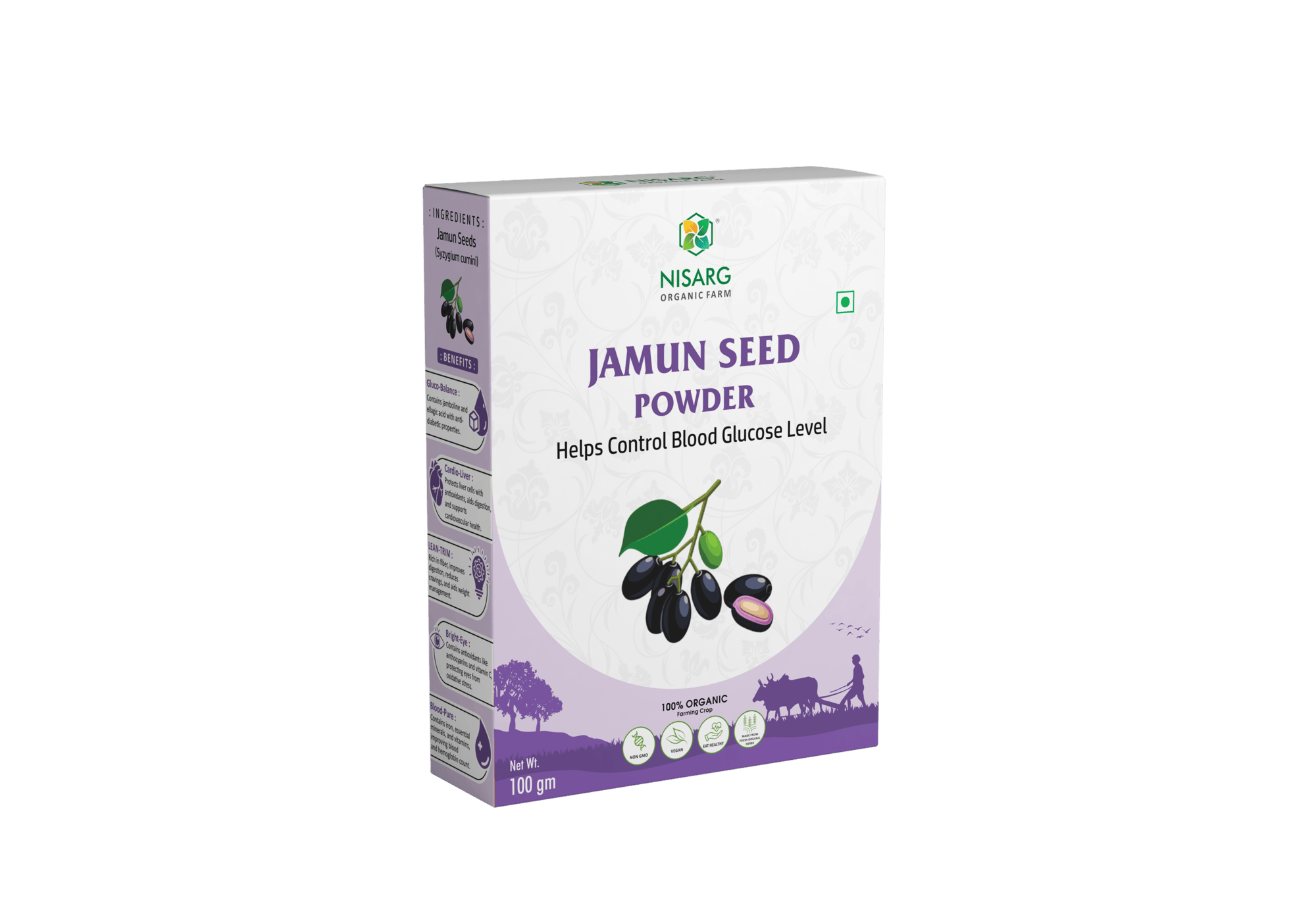 Nisarg Organic Jamun Seeds Powder 100gm