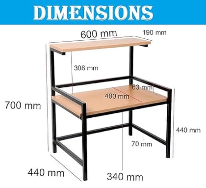 Wood and Metal Multi-Purpose Stand for Microwave, Oven, OTG | Kitchen Organiser | Toaster Grill Organiser (Brown)