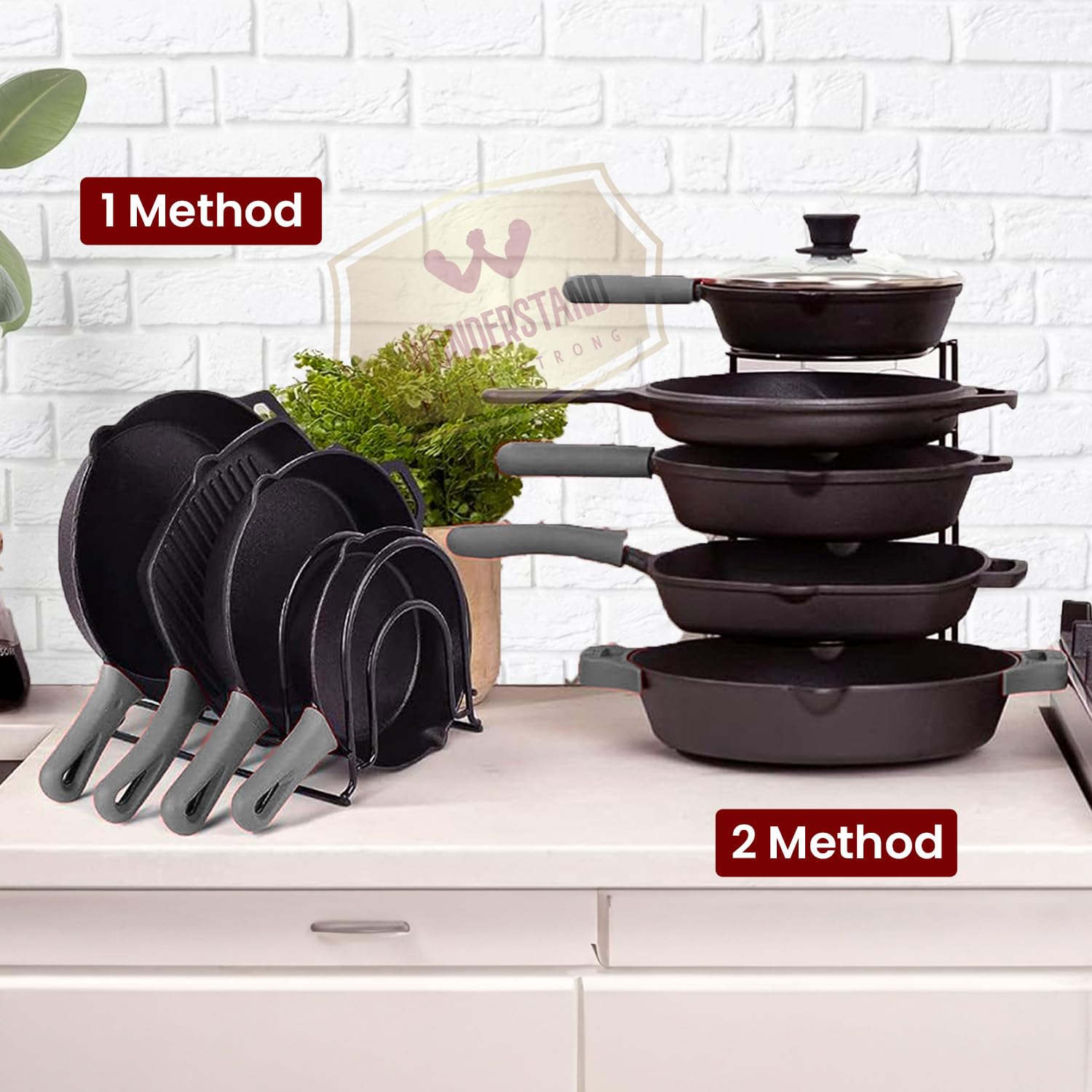 Stand Heavy Duty Pot Pan Rack Organizer (5-Tier), Pan Rack Holder and Organizer Rack for Home/Kitchen