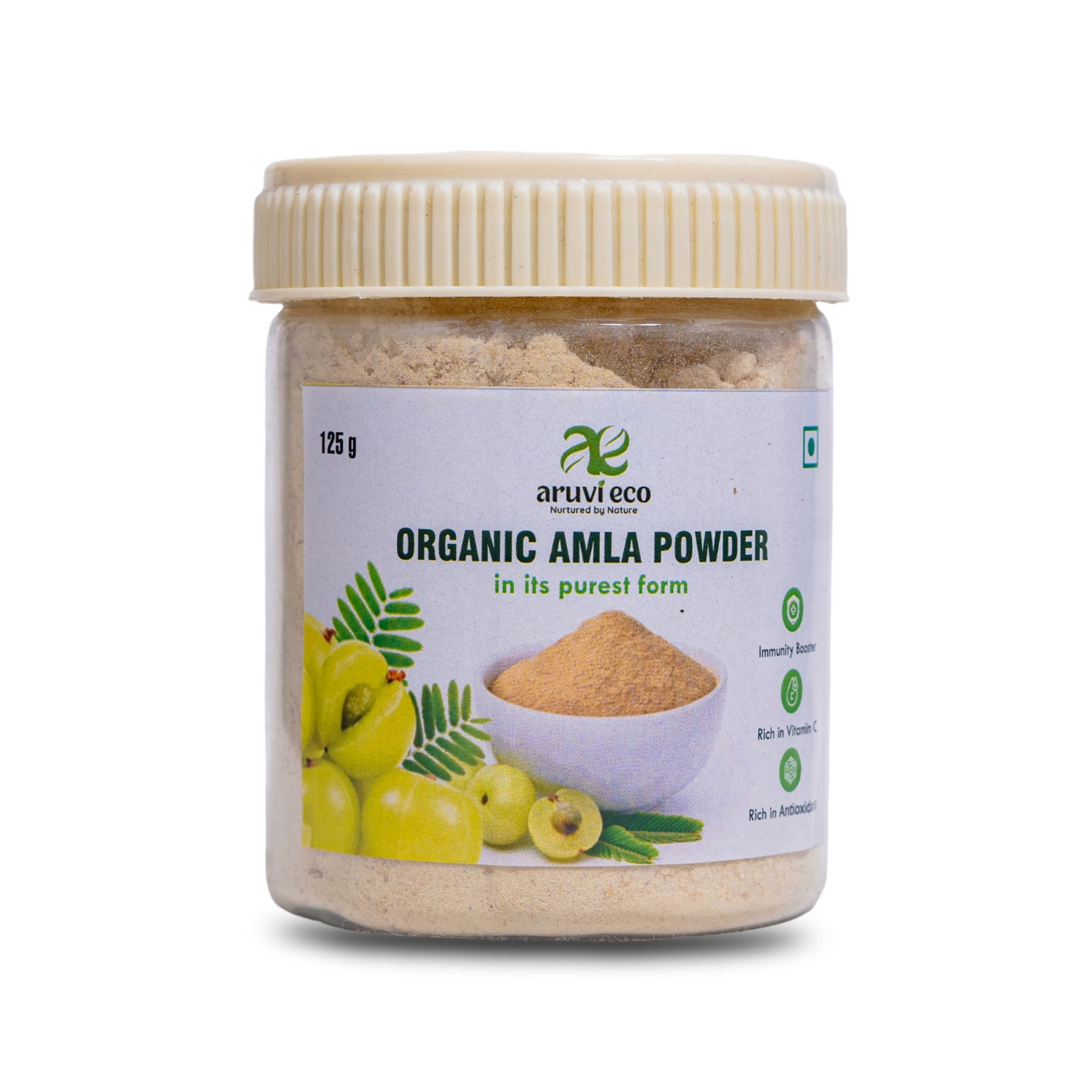 Organic Amla Powder (125g) - 100% Natural, Directly Produced from Our Farm, No Artificial Flavors or Colors, No Preservatives