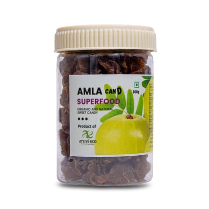 Organic Amla Jaggery Candy - 100% Pure Dried Amla with the goodness of Jaggery, Directly Produced from Our Garden, No Artificial Flavors or Colors, No Preservatives - 130g