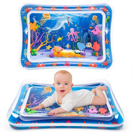 WATER MAT BABY PLAY MAT Inflatable Baby Slapped Pad Tummy Time Floor Cushion Fun Activity Play Center Indoor Outdoor Water Play Mat