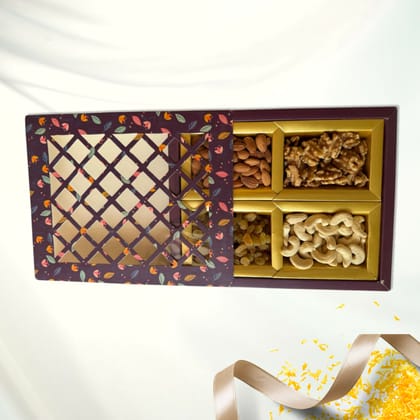 Premium Dry Fruits Gift Box – 450g Assorted Almonds, Cashews, Walnuts & Raisins – Perfect for Diwali, Weddings & Festivals