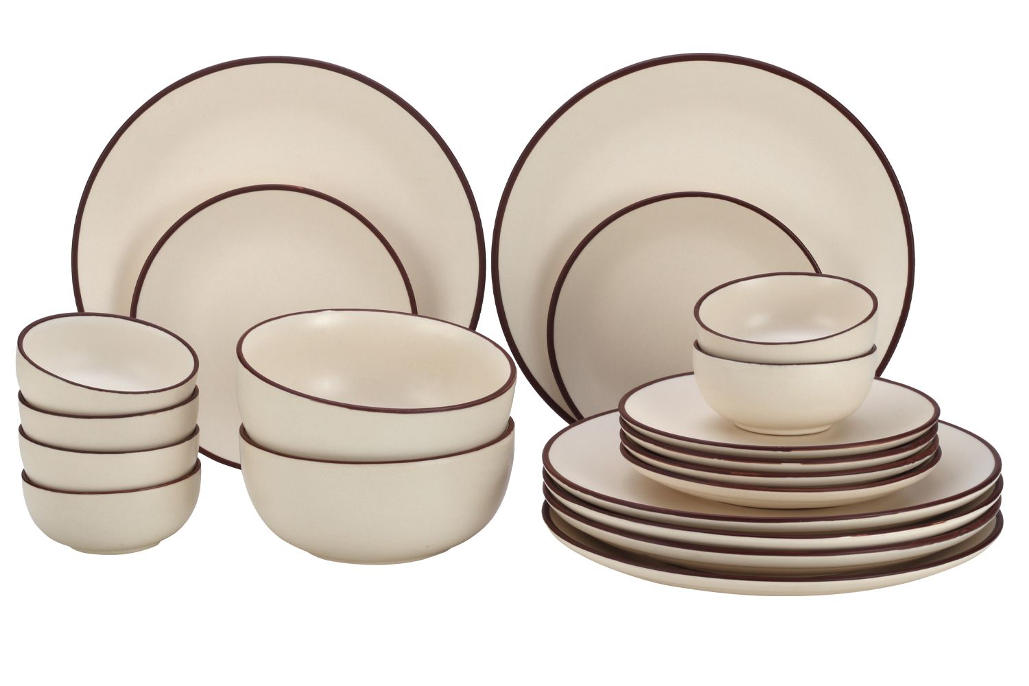 Handcrafted Stoneware Reactive Glaze Ceramic Dinner Set, 20 Pieces Serving for 6, Microwave and Dishwasher Safe, Bone-ash Free, Crockery Set for Dining and Gifting, Off White