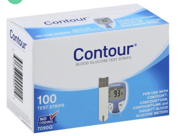 Contour Blue Blood Glucose Test Strips 100