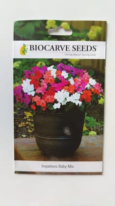 Biocarve Seeds Impatiens Baby Mix | Pack Of 1 : 25 Seeds