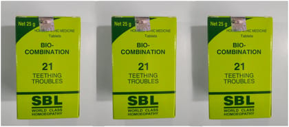 SBL Bio Combination 21 Teething Troubles Tablets 25 gm pack of 3