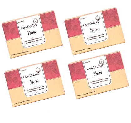 GOW DURBAR Cold Processed Handmade Herbal Soap (YUVA)(PACK OF 4)