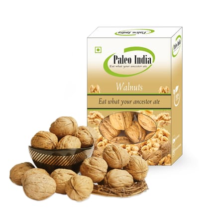 Paleo India 300gm California Inshell Walnuts| Kagzi Akhrot| Saboot Akhrot|Akhrot with shell| Paper Shell Walnuts