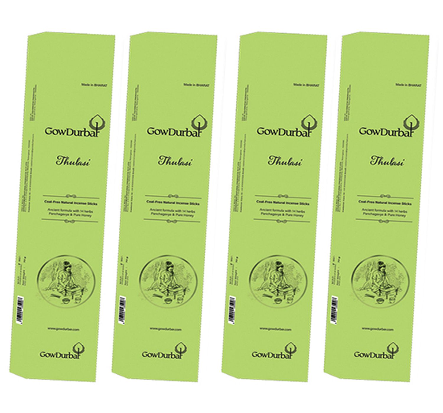 GOW DURBAR COAL FREE  NATURAL INCENSE STICKS AGARBATTI  (Pack of 4) (TULASI)