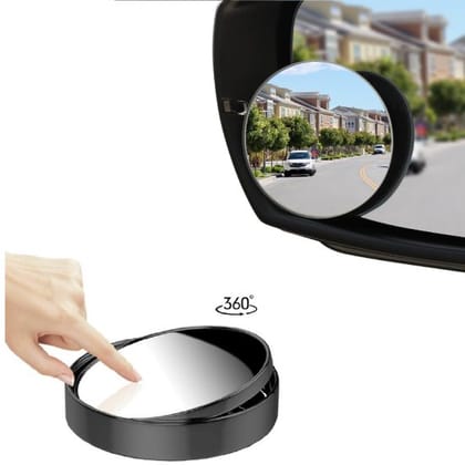 WUGO::Blind Spot Car Mirrors Pack Of 2 Rotation-360 degree Car Blind Spot Mirror, HD Glass Convex Rear View Mirror, Adjustable Stick-on Wide Angle Auxiliary Reviewer Mirror for Cars, Trucks, SUVs (Pack of 2 pcs)