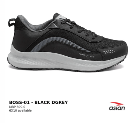  BOSS-01 Black Dgrey Running Shoes