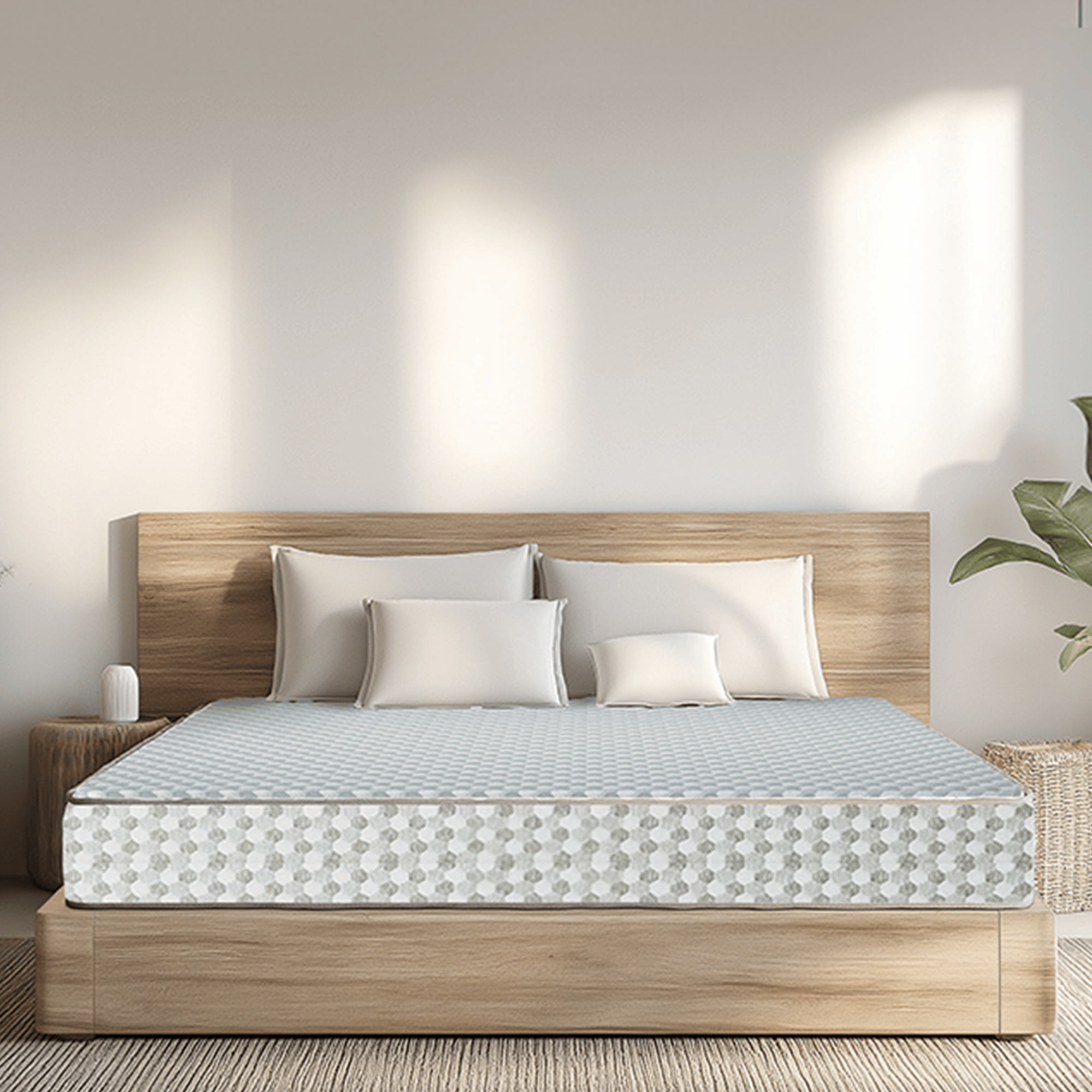 Sleepwell Dual Pro Profiled Foam Reversible 5-inch Queen Size Bed, Gentle and Firm, Triple Layered Anti Sag Foam Mattress, Non Removable Cover (Grey, 72x60x5)