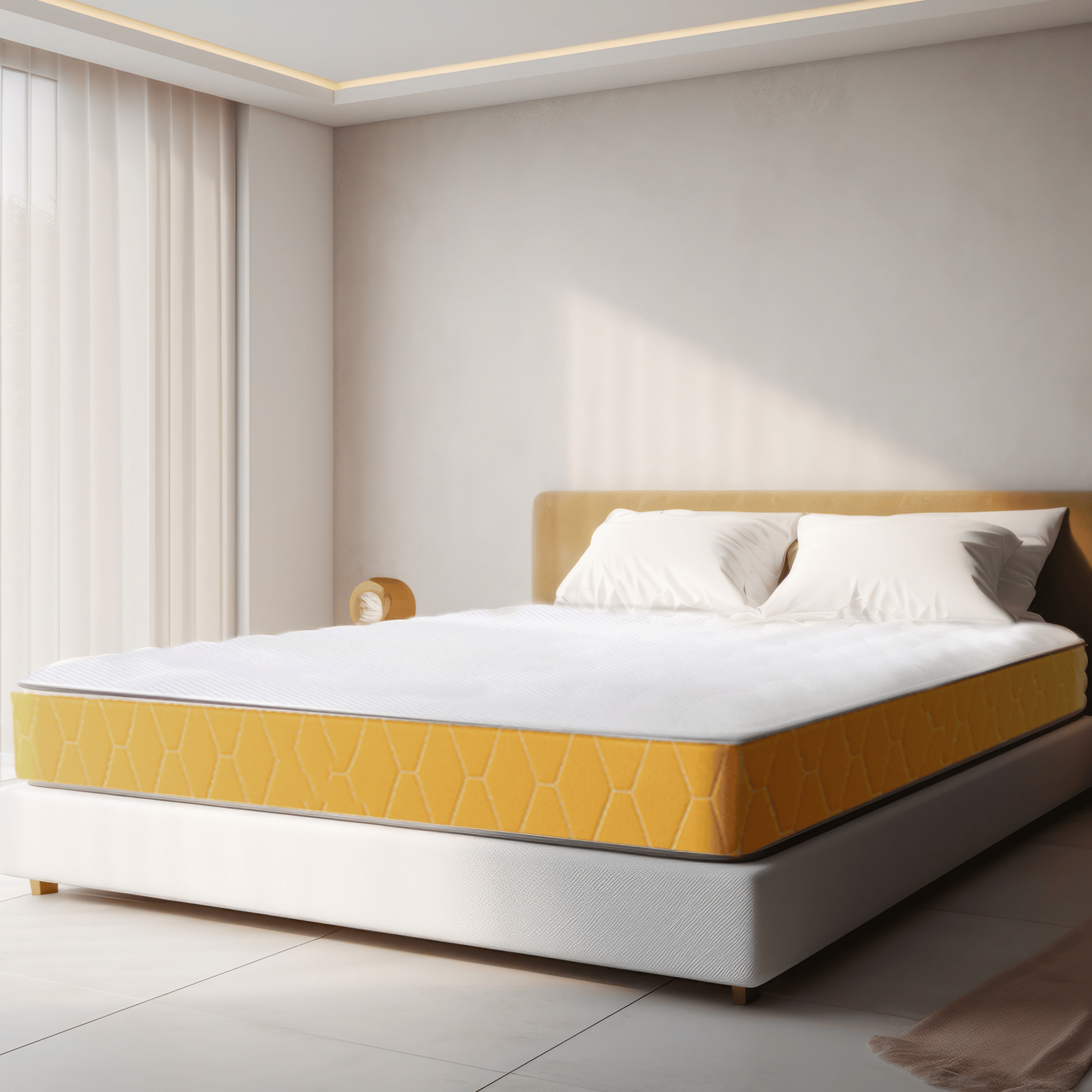 Sleepwell Dual Mattress | Reversible | High Density (HD) Foam | 5-inch King Bed Size, Medium Soft & Hard (Orange, 75x72x5)