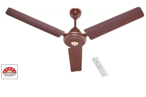 AIRELEC Gloria Matt Brown 5 Star 1200 mm 3 Blade Ceiling Fan  (BLDC Motor with Remote | Matt Brown | Pack of 1)