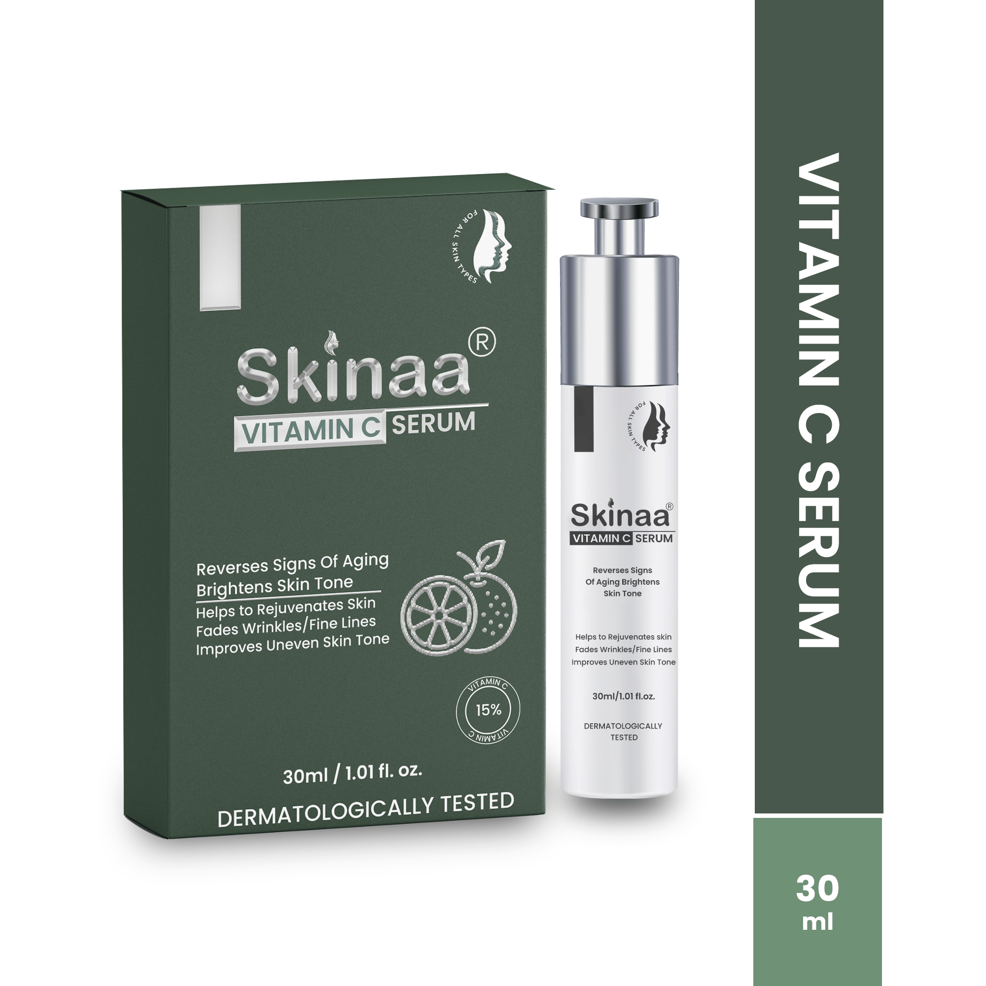 Skinaa Advanced Vitamin C Serum for Anti-Aging, Skin Brightening and Enhance Skin Texture - 30ml