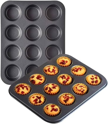 WUGO::Muffin Pan,Nonstick 12-Cup Muffin Baking Pan, Cupcake Pan, Mini Loaf Pan, Bake ware for Muffins, Cupcakes, Brownies, Quiche, Tart, Bread