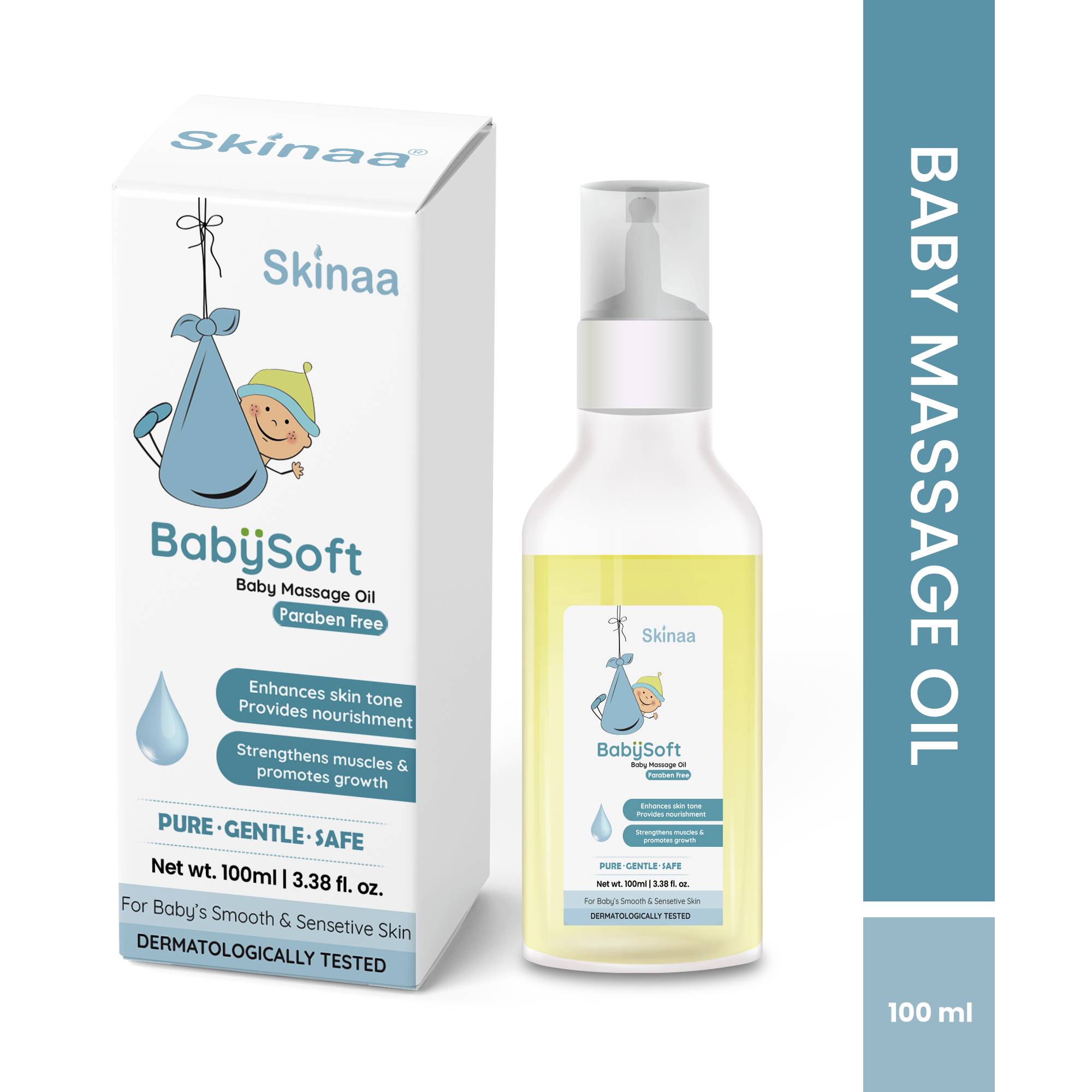 Skinaa Babysoft Baby Massage Oil Recommended For Nourishing And Strengthening Baby'S Skin