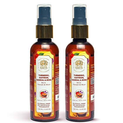 Kaaya Natural Turmeric, Saffron, Sandal & Rose Toner & Mist 100ML Bottle (BUY 1 GET 1 FREE)