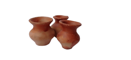  Pack of 3 Handmade Miniature Clay Pots