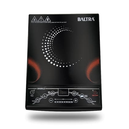 Baltra Sparkle Push Button 1400 watt Induction Cooktop (Black only Induction Utensil usable)