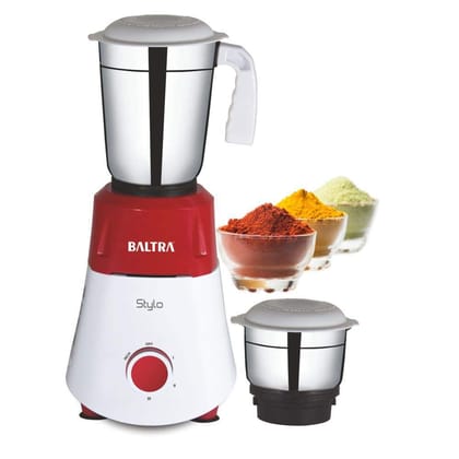 Baltra Stylo 2 550W 2 Jar Mixer Grinder, Red