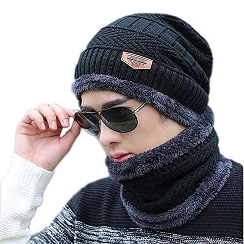 Ultra Soft Unisex Woolen Cap Plus Muffler Scarf Set Beanie/Skull Cap & Muffler for Winters