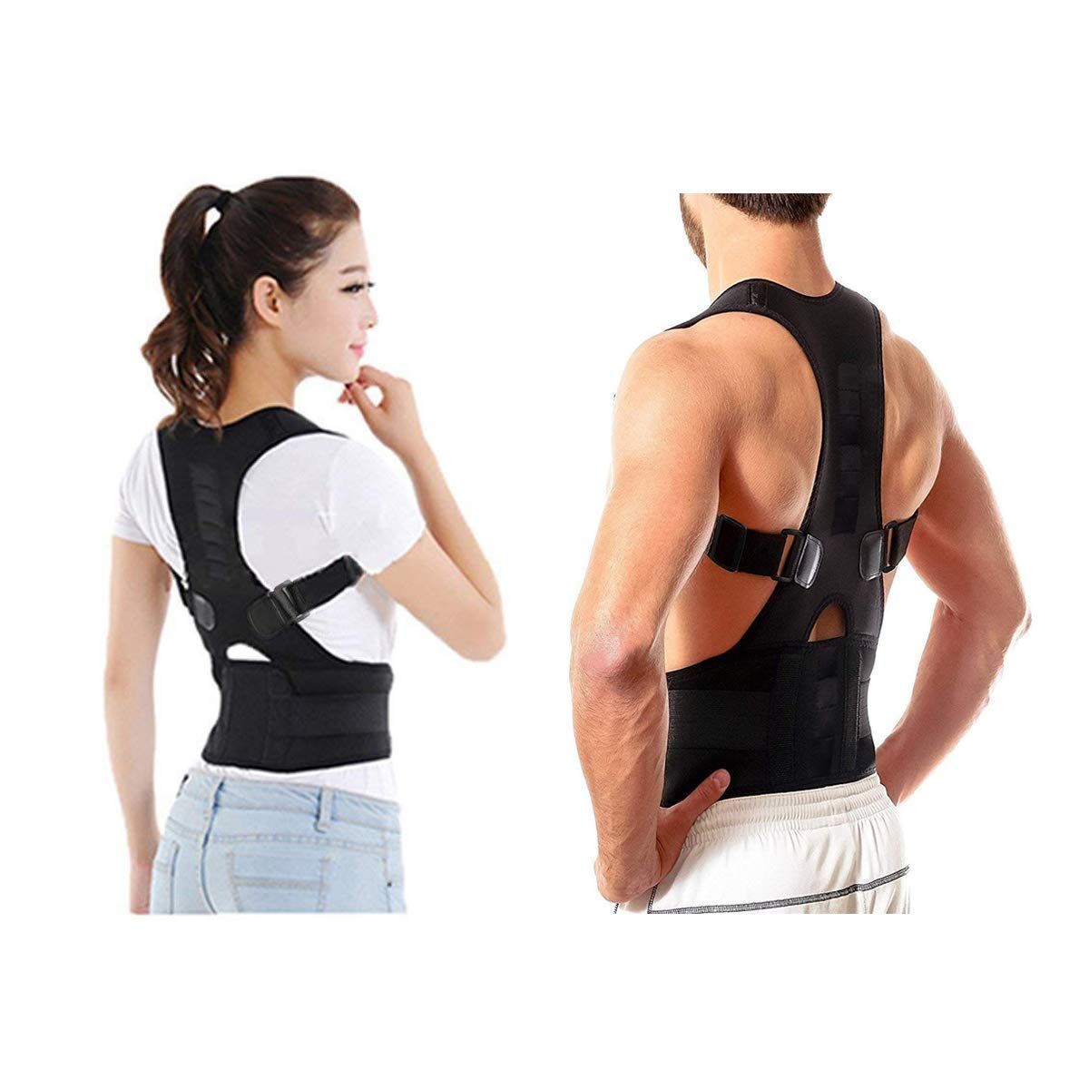 Real doctor Unisex Magnetic Back Brace Posture Corrector Therapy Shoulder Belt for Lower and Upper Back Pain Relief back support belt for back pain Lower and Upper Back Pain Relief Back Braces