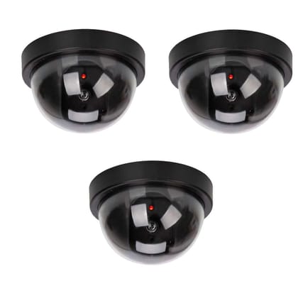 DUMMY CAMREA ROUND ROUND DUMMY CAMERA SECURITY CAMERA Plastic Dummy Security Round CCTV Camera with Flashing Red LED Light