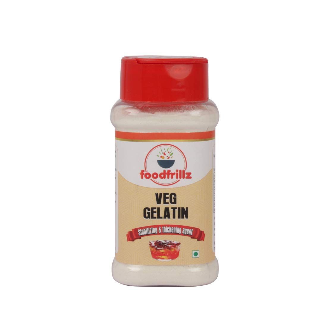 foodfrillz Veg Gelatin Powder, 90 g Gelatin Powder for jelly Making Food Grade and Face Mask, Gelatin for Cooking/Baking for Candies, Marshmallows, Cakes, Ice Cream 90g