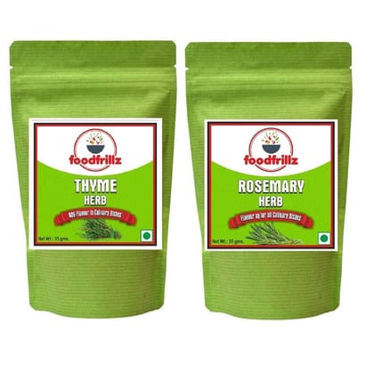 foodfrillz Thyme Herb & Rosemary Pure Herb, Combo Pack (35 g x 2)