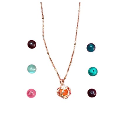 Jewelryklub Anti Tarnish American Diamond Detachable Stones Pendant Chain Set With 7 Colored Stones For Girls Women - Round Shape