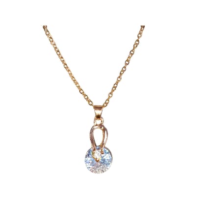 Jewelryklub AD Cubic Zirconia Pendant Necklace Chain For Women Girls Anti Tarnish Stainless Steel Rose Gold Design 4