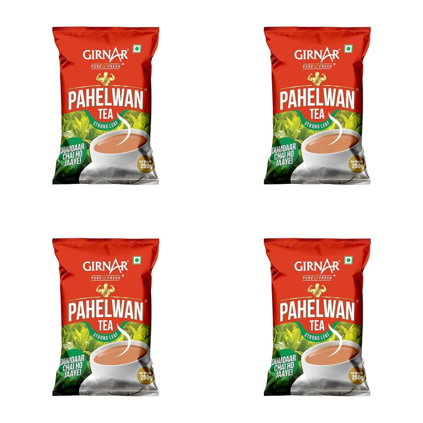 Girnar Pahelwan CTC Tea | Strong Tea Leaves | 250 Gm Each | Pack of 4 | 1 Kg