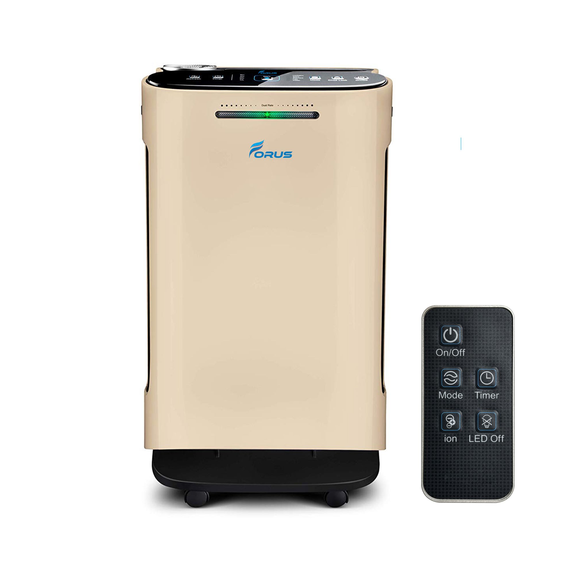 Forus Smart Air Purifier for Home 7 Years Warranty, cover upto 500 Sqft Area, H13 Hepa Filter Life upto 9000 Hrs, Removes 99.99% Virus, Allergens, Dust & PM2.5 Particles, Ideal for Bedrooms, Offices-Gold